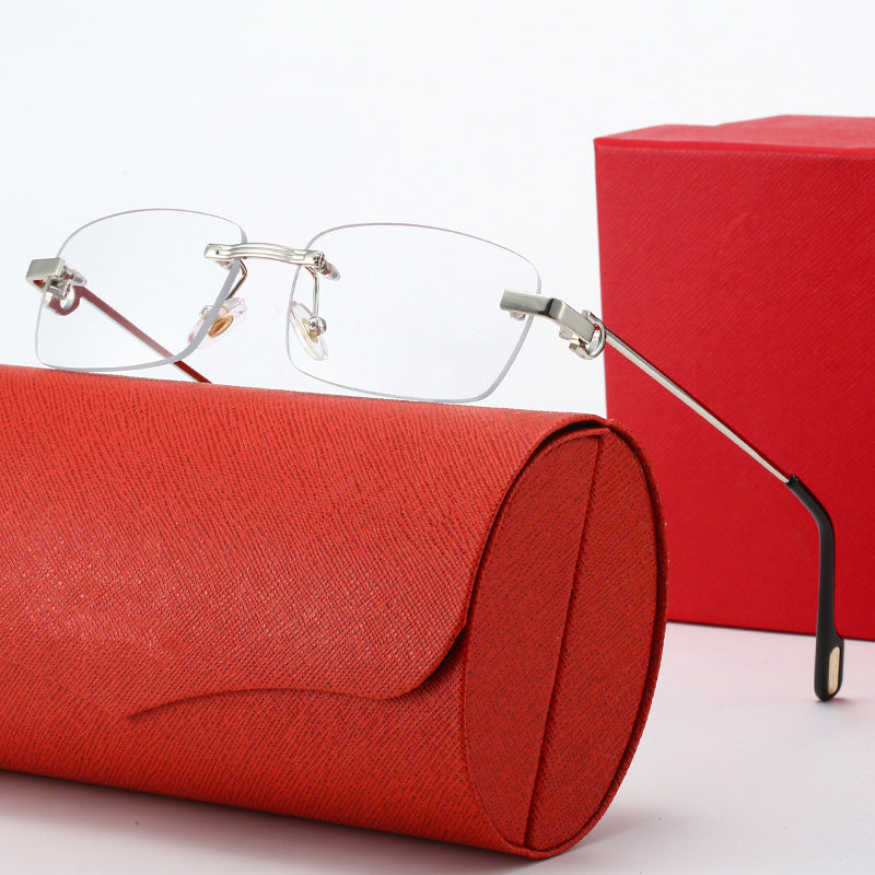 Damen modische rechteckige Sonnenbrille mit filigranem Metallrahmen Brehn