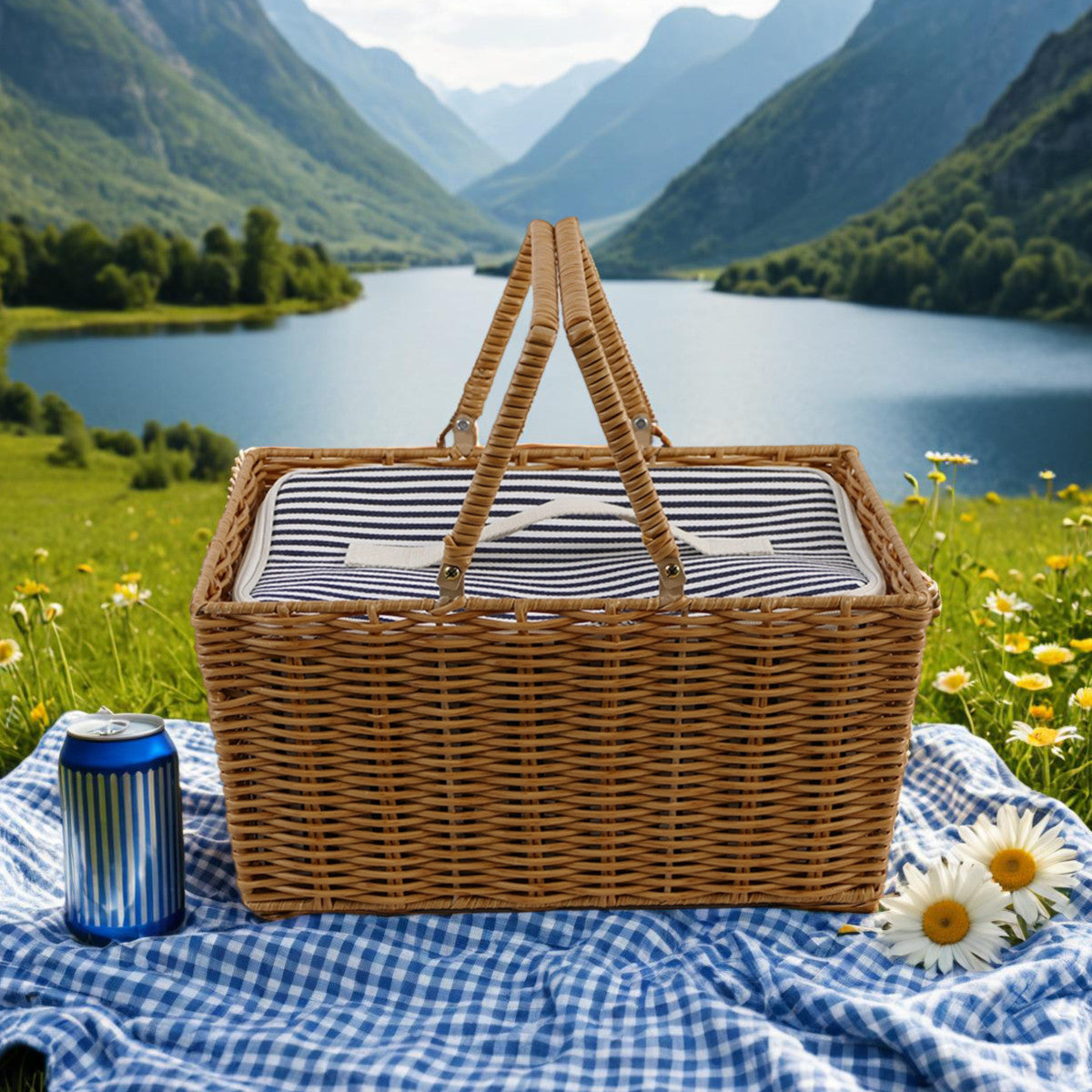 Damen Picknickkorb mit isolierter Innentasche und strapazierfähigem Futter Brehn