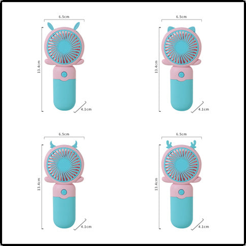 Damen tragbarer Mini Schwenkventilator mit Tiermotiv Brehn