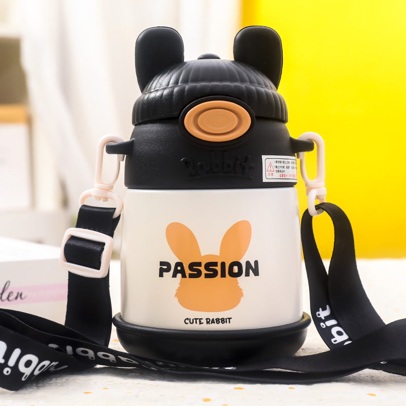 Damen Isolierte Trinkflasche mit niedlichem Hasen-Design Brehn