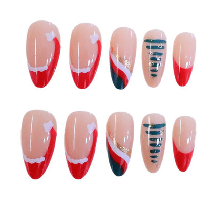 Künstlerische Feiertags-Nagelkunst-Verstärkungen Brehn