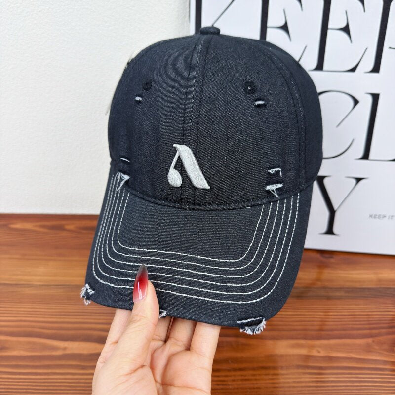Herren Distressed Denim Style Cap Brehn