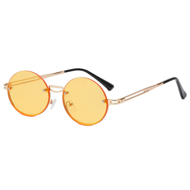 Damen runde Sonnenbrille mit feinem Metallrahmen Brehn