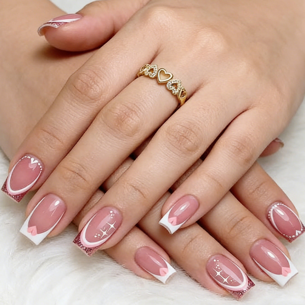 Elegantes French Tip Gel Nagel Set Brehn