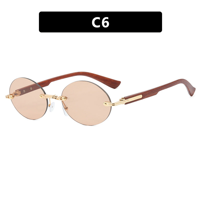 Damen runde Sonnenbrille mit elegantem Holzrahmen und UV-Schutz Brehn
