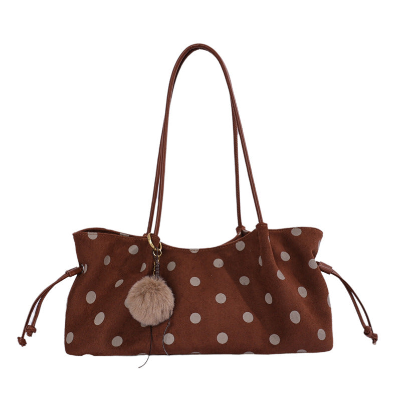 Chic Polka Dot Hobo Tote Bag