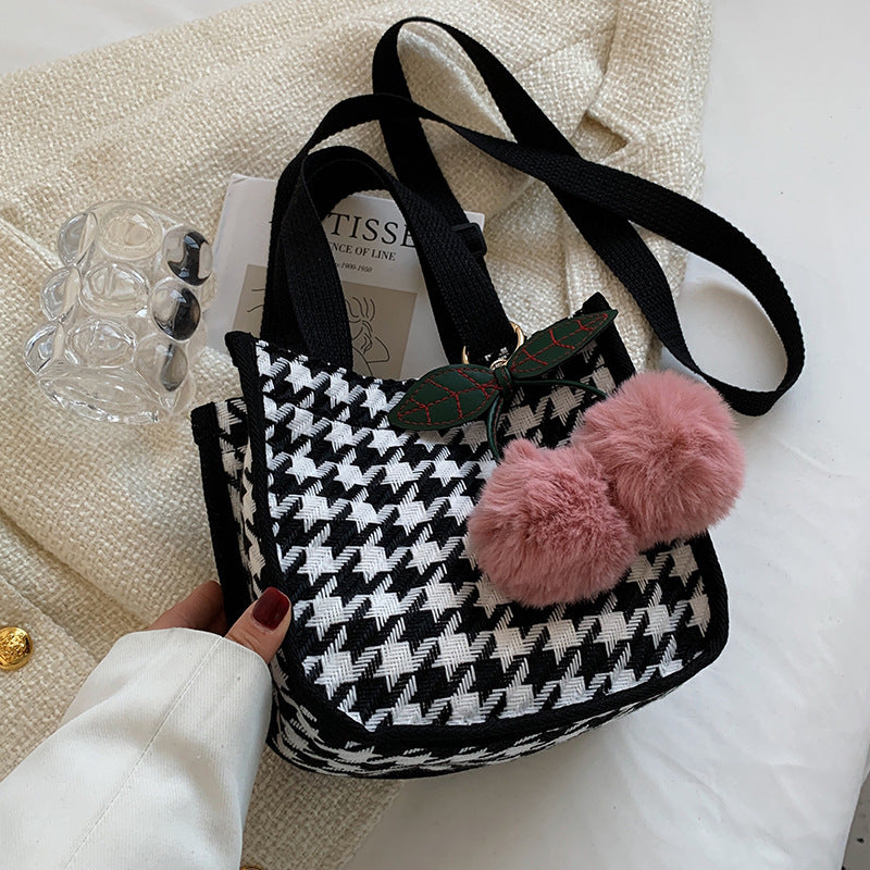 Hahnentritt-Muster Tote-Bag