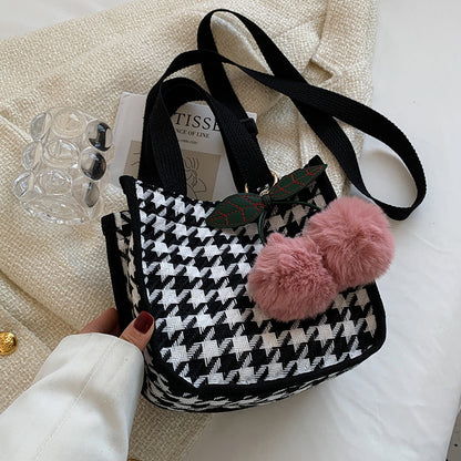Hahnentritt-Muster Tote-Bag