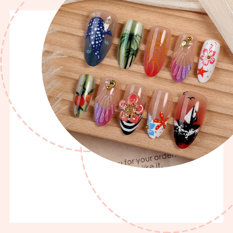 Kreatives Kunstnagelset mit maritimen Motiven Brehn
