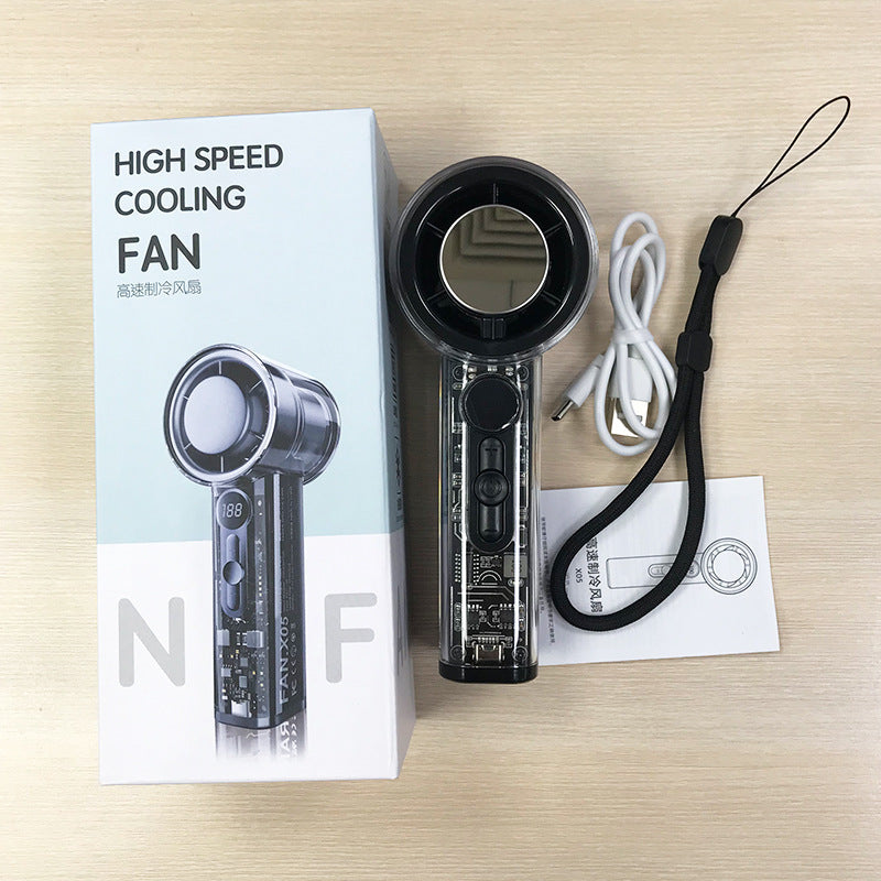 Kühlender transparenter tragbarer bladeless Hochgeschwindigkeits-USB-wiederaufladbarer Ventilator Brehn