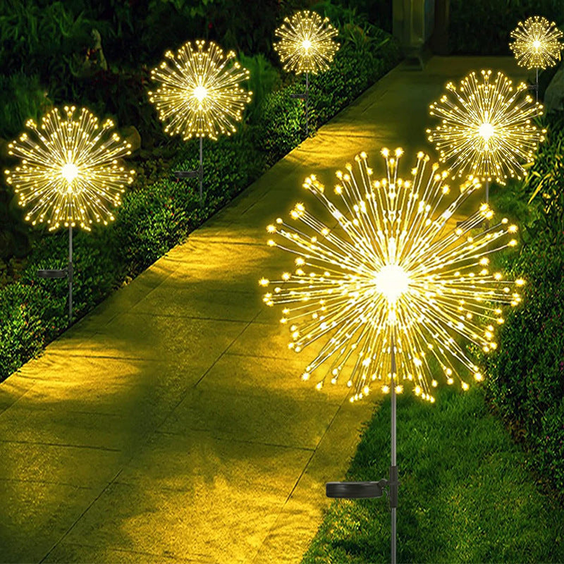 Solarbetriebene LED Feuerwerk Gartensteckerlichter mit Funkelburst-Design Brehn