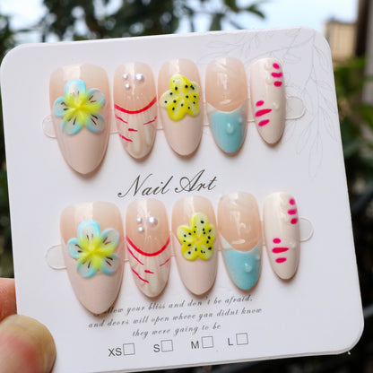 Blumenschmuck Press-On Nagelkunst Set