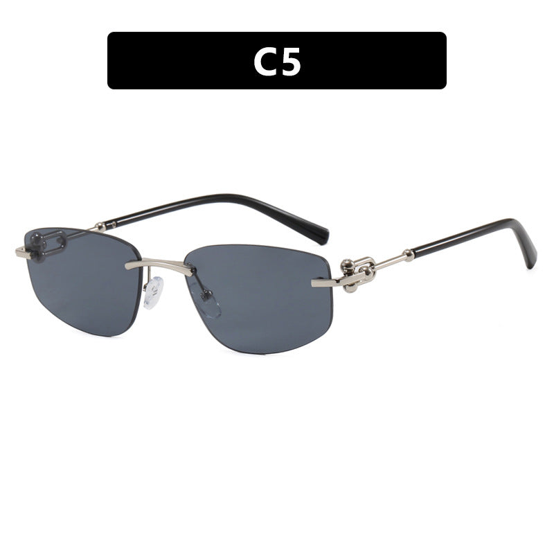 Damen elegante Halbgestell-Brille mit luxuriösem Metallrahmen und transparenten Gläsern Brehn