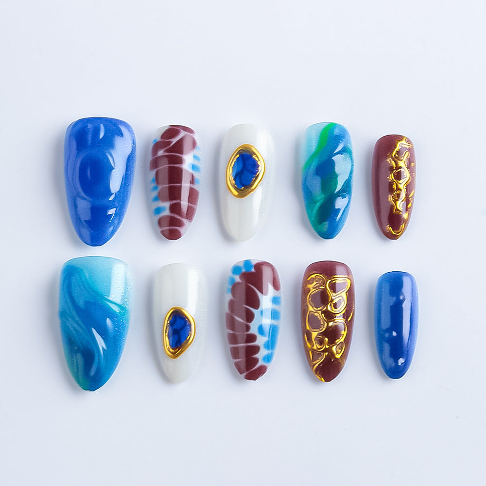 Künstlerisches Press-on-Nagelset Brehn 1787542748