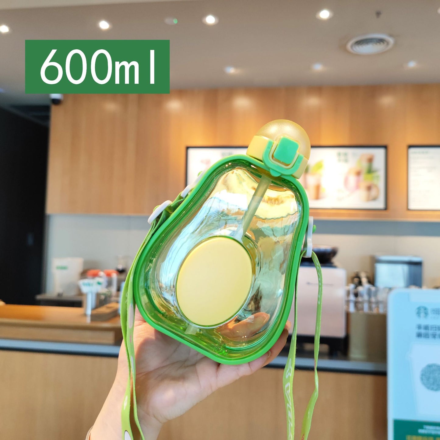 Damen kreative Avocado-Trinkflasche mit Trageschlaufe Brehn