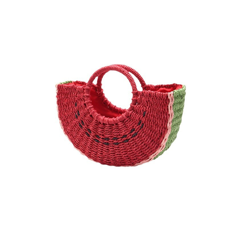 Handgefertigte Korbtasche Im Wassermelonen-Design Brehn