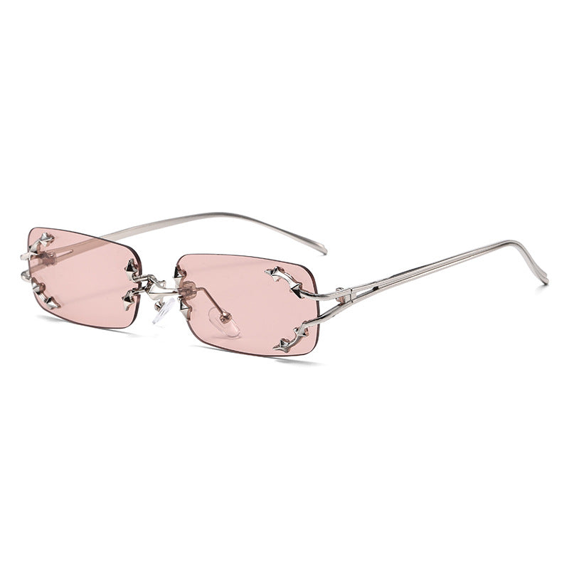 Damen modische Sonnenbrille mit filigranem Metallrahmen und transparenten Gläsern Brehn