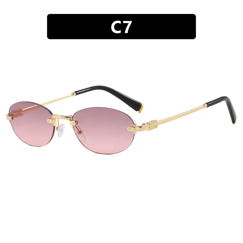 Damen modische Sonnenbrille mit ovalem Rahmen und edlen Akzenten Brehn