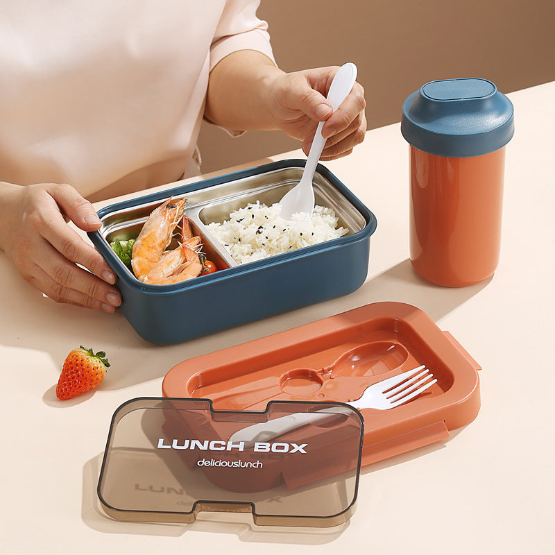Mehrschichtige isolierte Bento-Lunchbox mit eingebautem Besteck