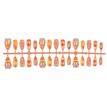 Blumeninspiriertes Press-On Nagelkunstset