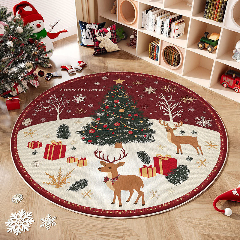 Weihnachtlich gestalteter runder Teppich Brehn