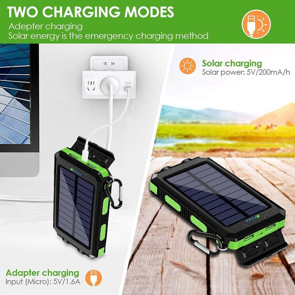 Solar Powerbank mit Integrierter LED-Leuchte und Kompass Brehn