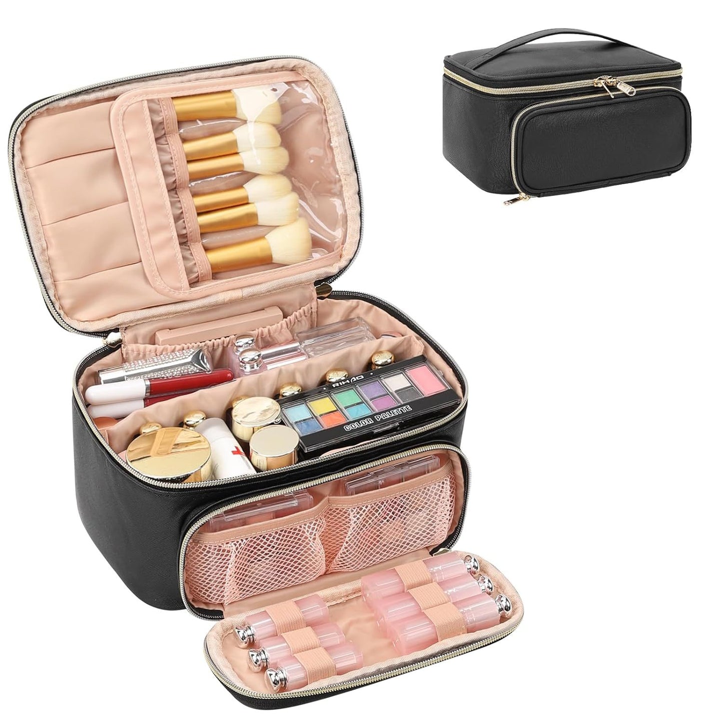 Kosmetik Organizer mit Fächern und Spiegel Brehn