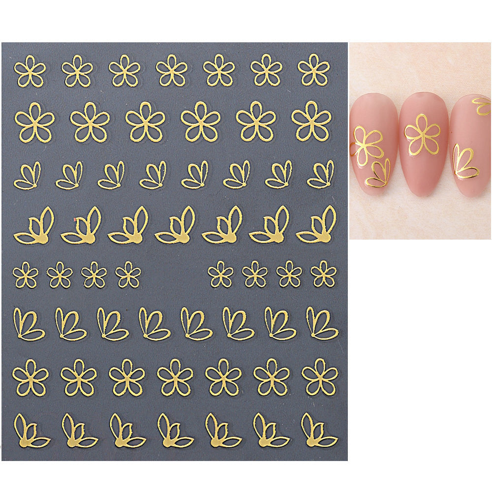 Florale Schmetterling Nagelkunst Aufkleber