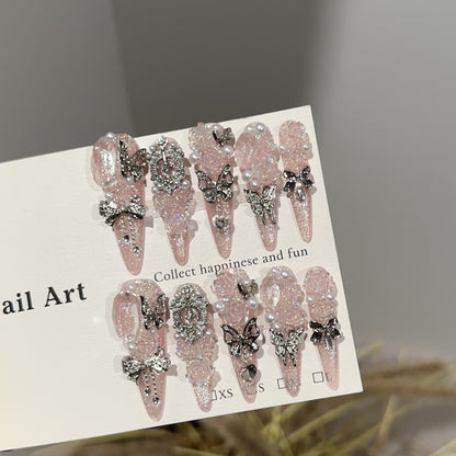 Dekorative mit Strass verzierten Press-On Nägel