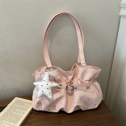 Stern-VERZIERTE RüSCHEN-Handtasche