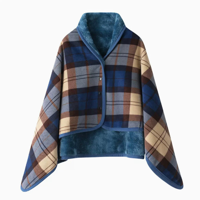 Damen Gemütliche Warmhaltende Poncho-Decke Brehn