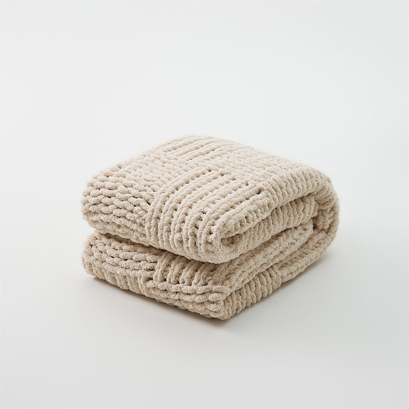 Plüsch geripptes Chenille Wurfdecke