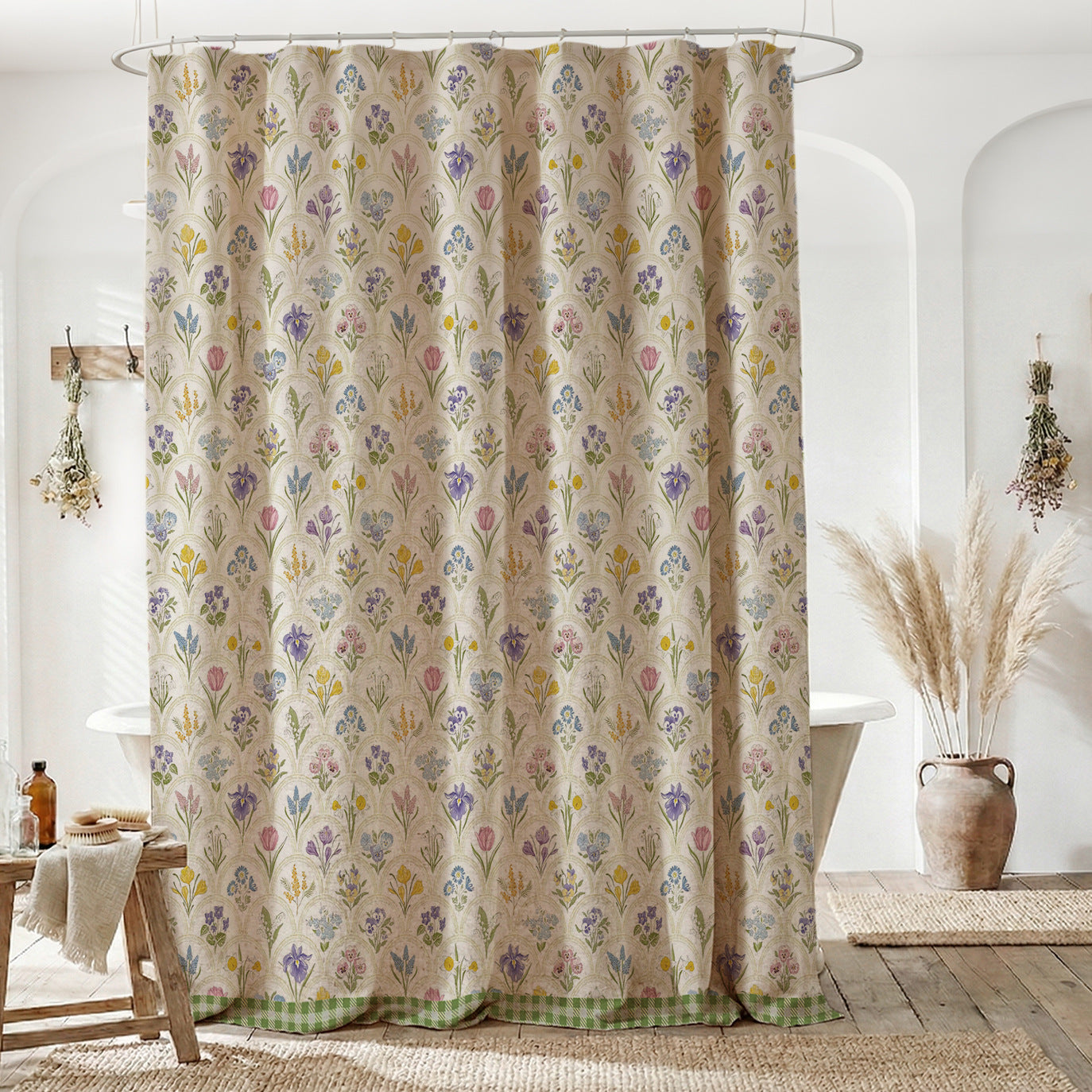 Floral bestickte Duschvorhang Brehn