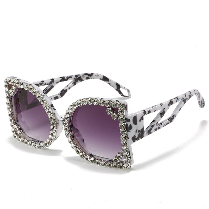 Statement Rhinestone-beschichtete sechseckige Sonnenbrille Brehn