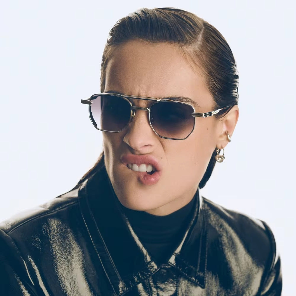 Damen Designer Sonnenbrille mit einzigartigem Rahmen und polarisierten Gläsern Brehn