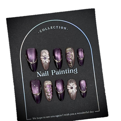 Elegante Blumen Design Press-On Nagel Set