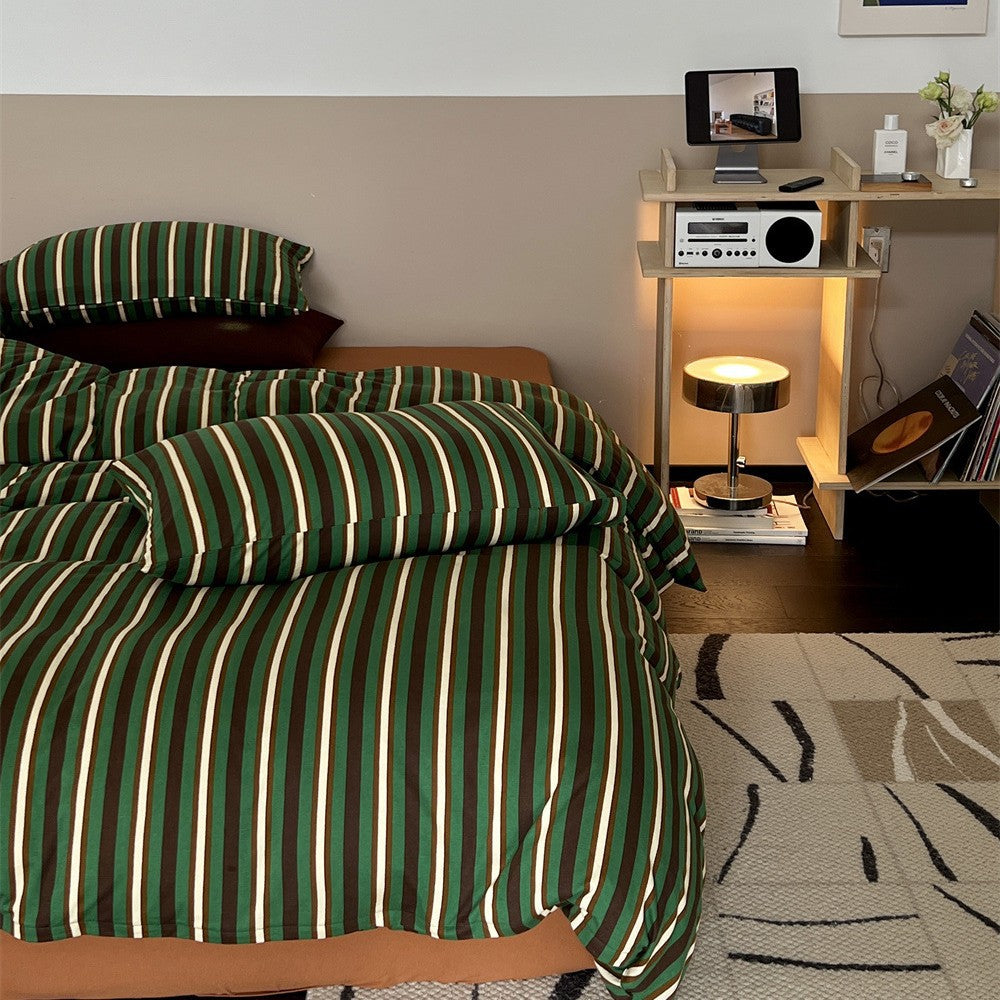 Polka Dot Baumwoll-Percale Bettbezugset mit Eckenbändern