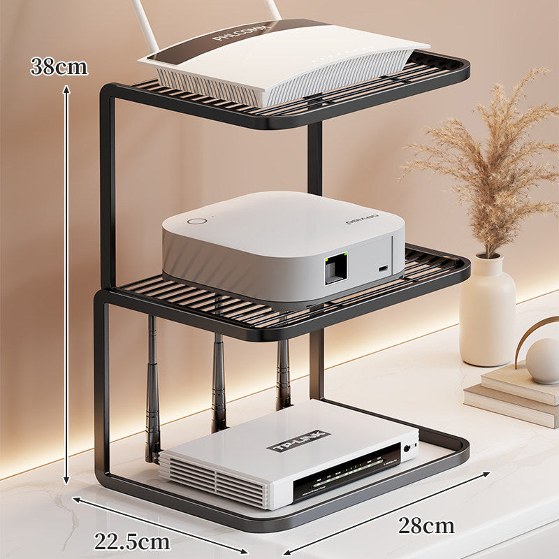 Belüfteter Desktop-Router- und Modemständer-Organizer