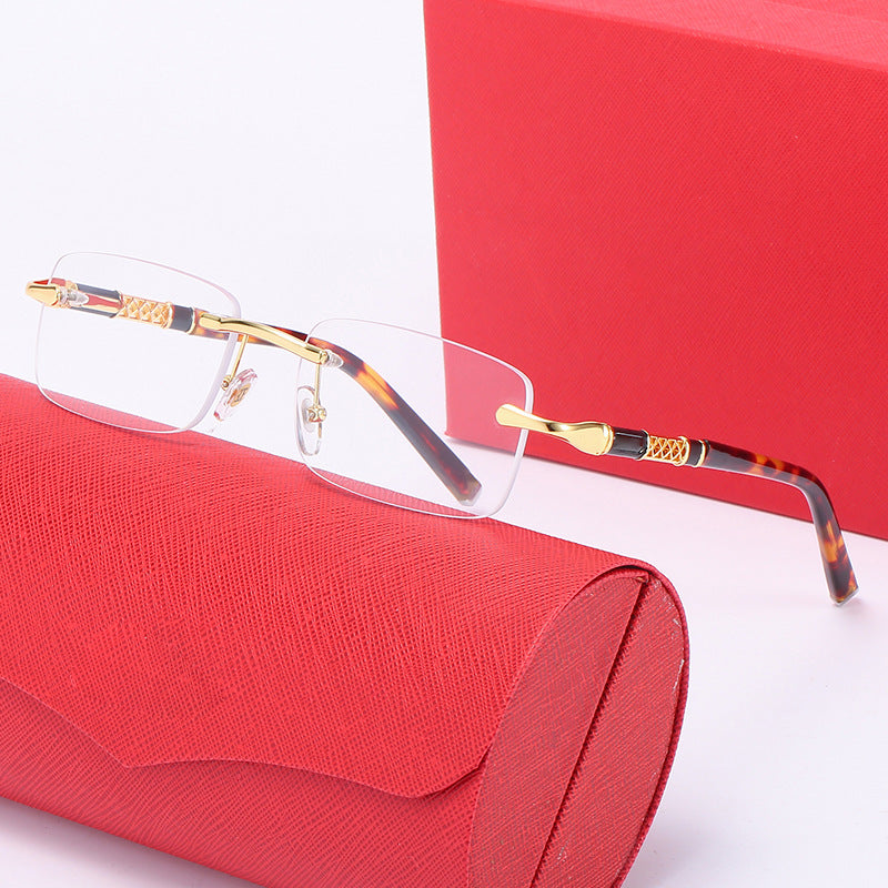 Damen elegante quadratische Sonnenbrille mit luxuriösem Metallrahmen Brehn