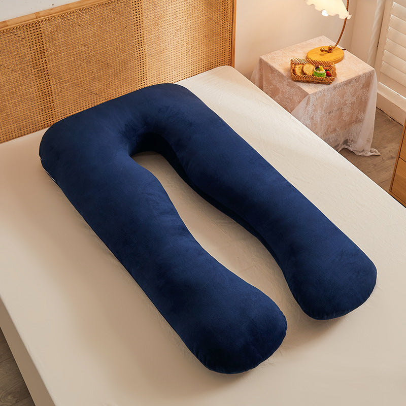 ergonomisches U-förmiges Ganzkörper-Schwangerschaftskissen mit abnehmbarem waschbarem Veloursbezug und verstellbarem Innenteil Brehn