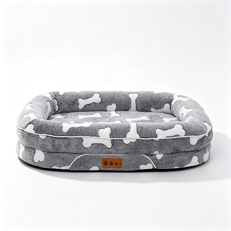 Plüschherz-Muster-Hunde Bett