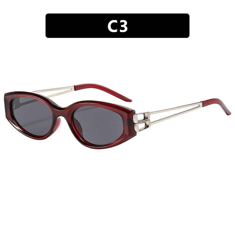 Damen Cat-Eye Sonnenbrille mit markantem Kunststoffrahmen und stilvollen Akzenten Brehn
