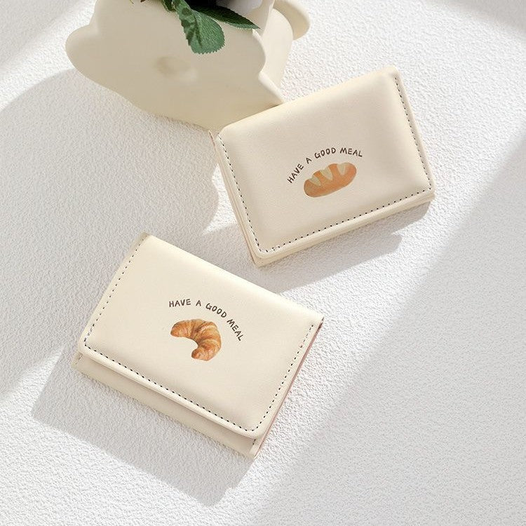Croissant-Themen Leder Mini Wallet Brehn