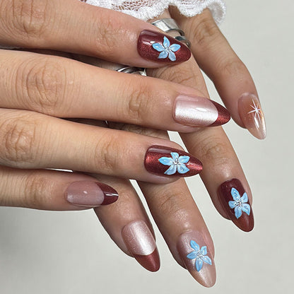 Elegante Floral Press-On Nagelset Brehn