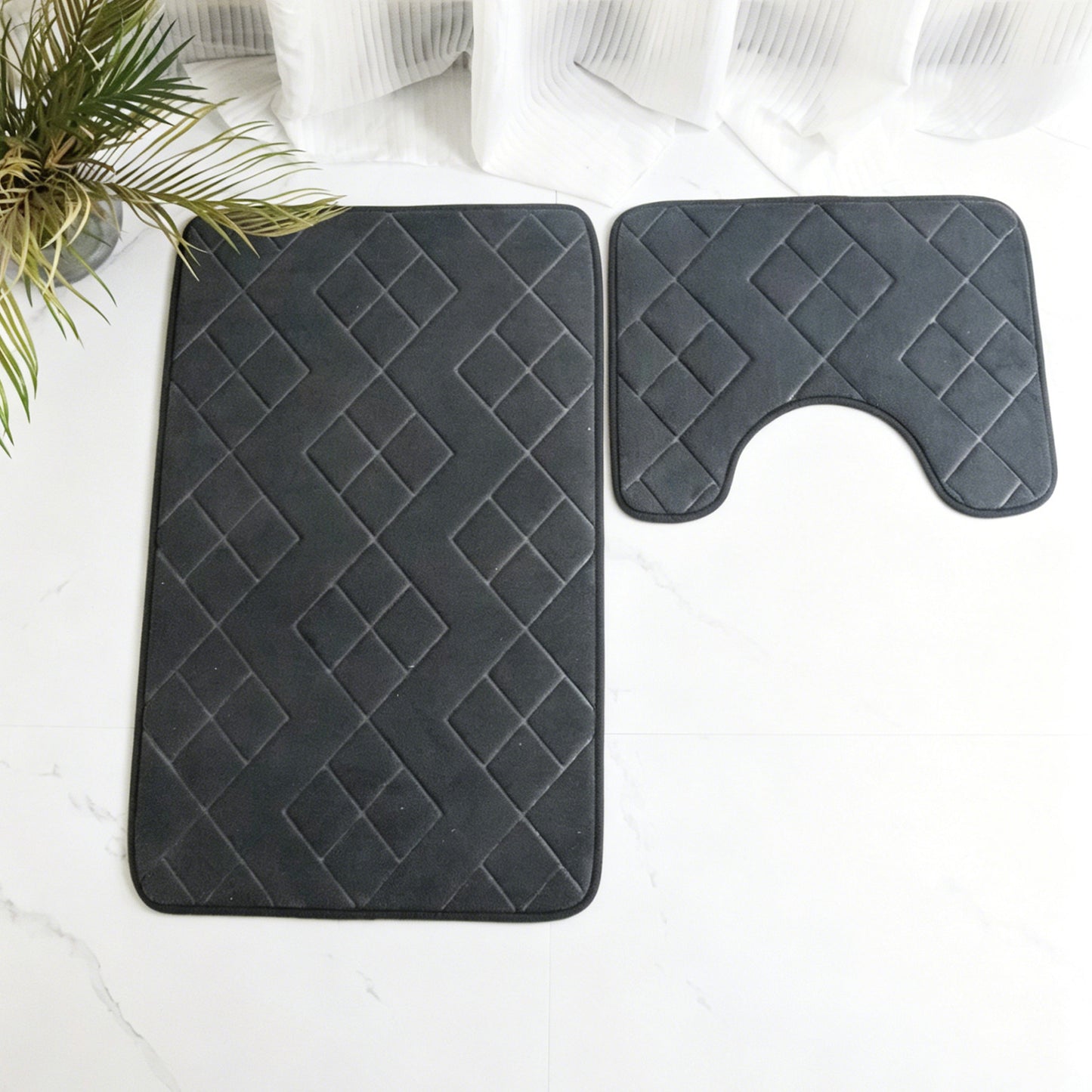 Luxuriöses gesteppter Memory Foam Badteppichset Brehn