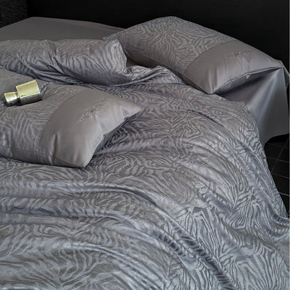 Bettbezug-Set aus Baumwoll-Satin mit dezenter Zebrajacquardstruktur Brehn