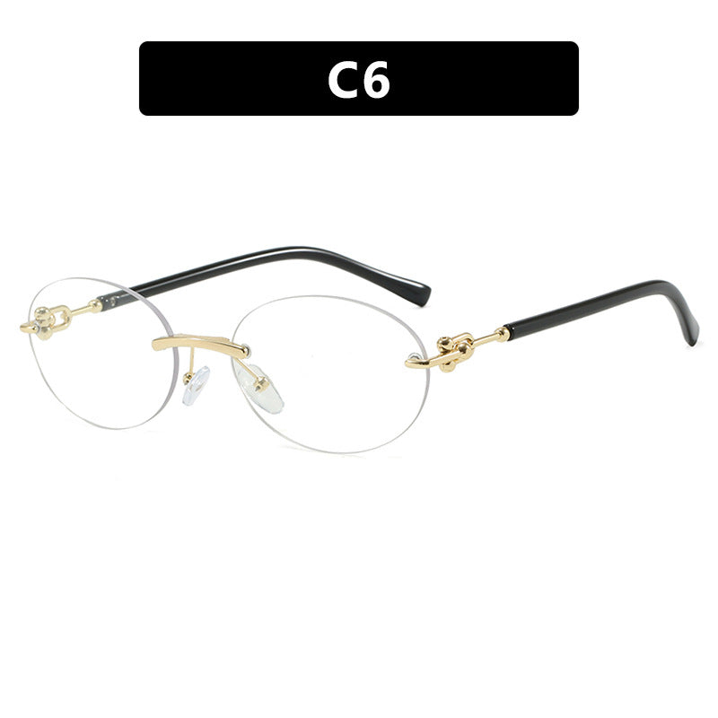 Damen ovale Sonnenbrille mit luxuriösem Metallrahmen und verspiegelten Gläsern Brehn