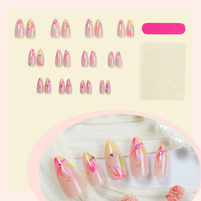 Blumenmuster Press-On Nagelkunst Brehn
