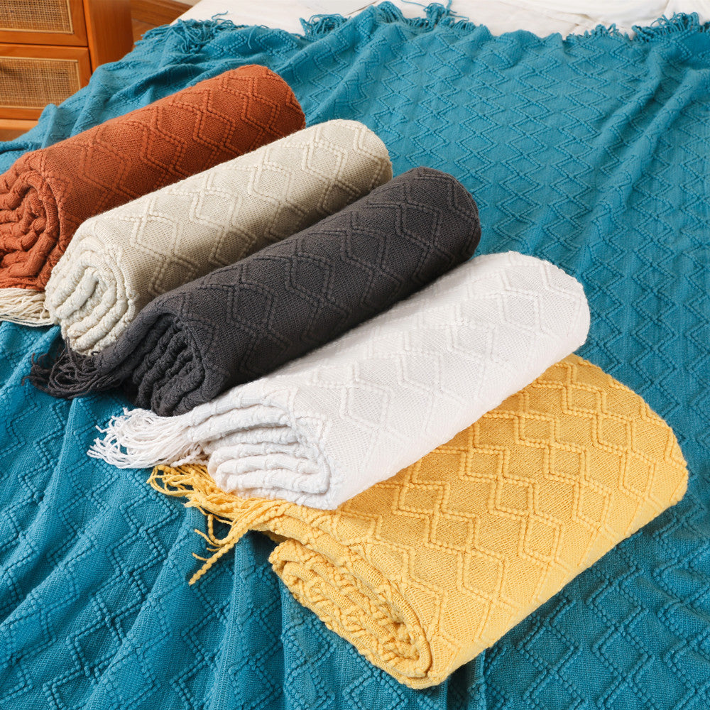 Damen elegante und gemütliche Strickdecke mit Fransen Brehn