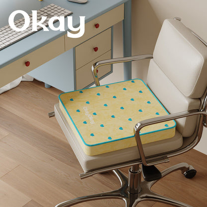 Round Plush Floor Cushion Pouf with Polka Dot Texture and Playful Have Fun Patch